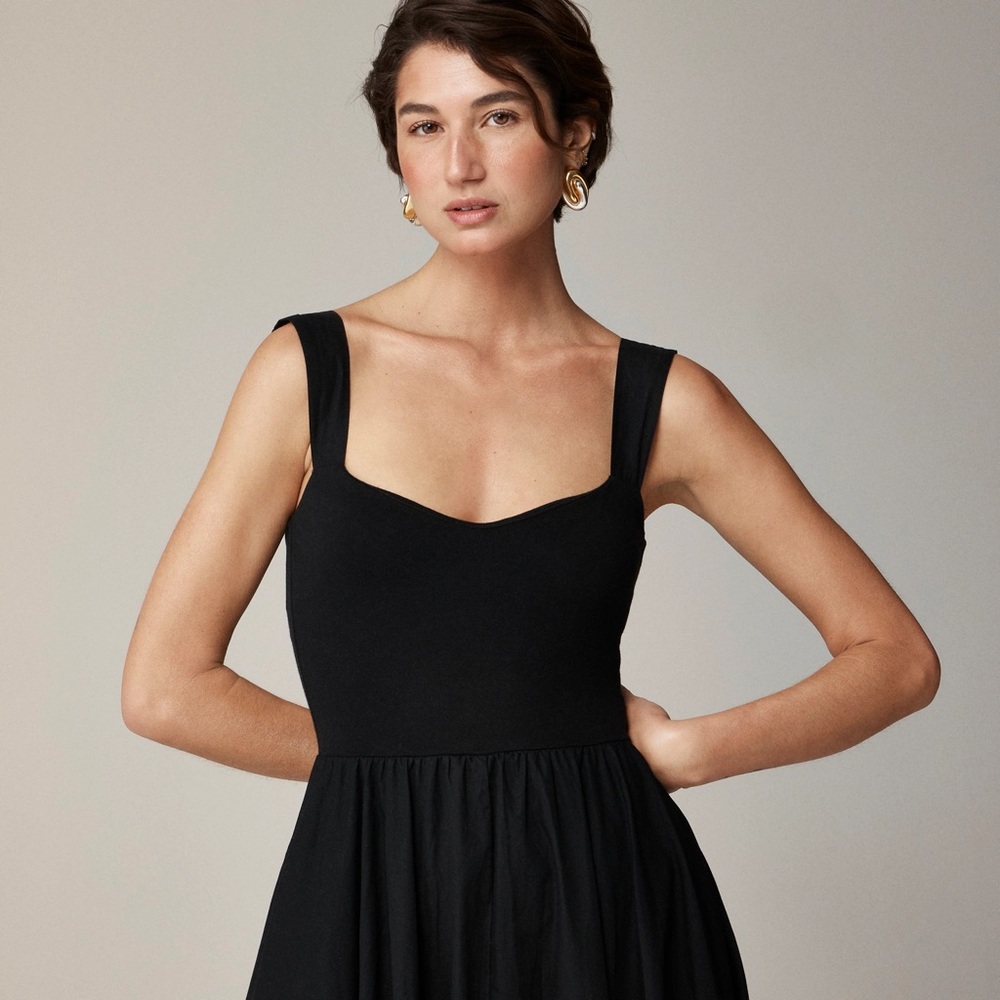 NWT J.CREW Sweetheart Tank Dress with Poplin Skirt